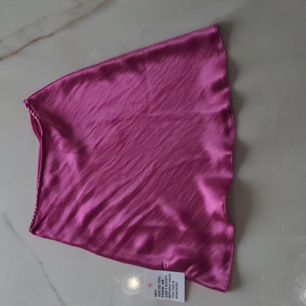 Asos Petite Pink Satin Mini Skirt O Sold Out Barbiecore Y2K - Picture 3 of 4